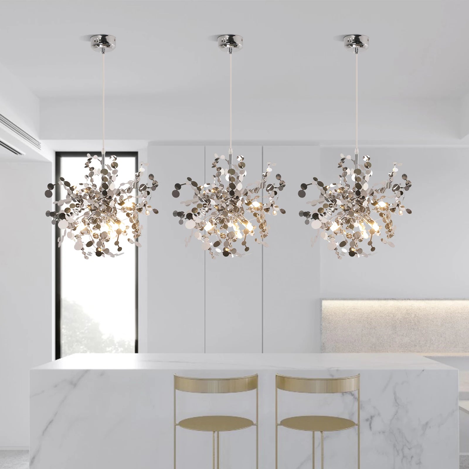 Modern Pendant Light Led Firework Chandelier Hanging Ceiling Lamp Dining Room Kitchen Island Nordic Luminaire Home Decor Fixture