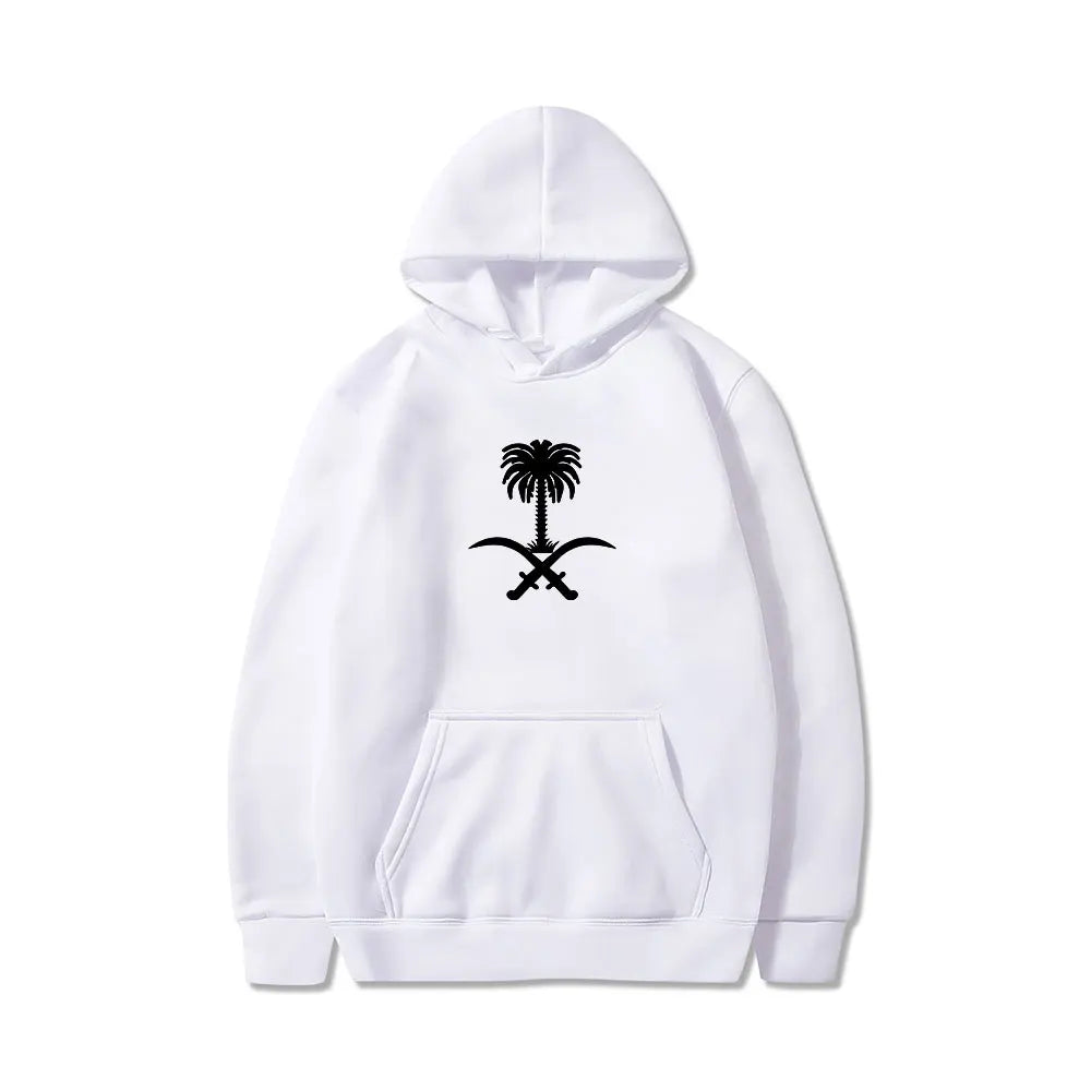 Casual Hoodies Emblem Of Saudi Arabia Country Flag Warm Winter Pullover Hoodie Men Women Unisex Hip Hop Style Sweatshirt