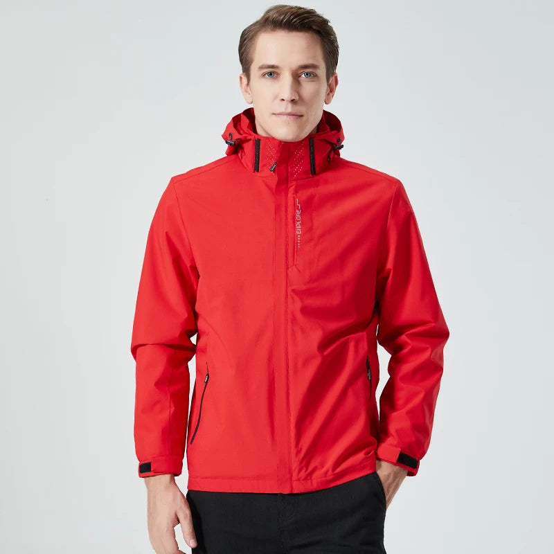 Autumn New Men's Mountaineering Jacket Windproof and Waterproof Fabric Fashion Hip Hop Design Casual Oversize Outdoors Coat