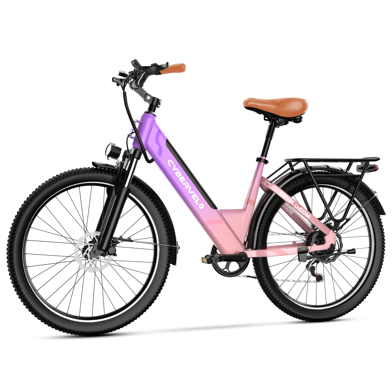 1000W Peak Electric Bike for Adults Cybervelo EK2 26" Step-Thru 14Ah Removable Battery 80Miles City Commuter Ebike