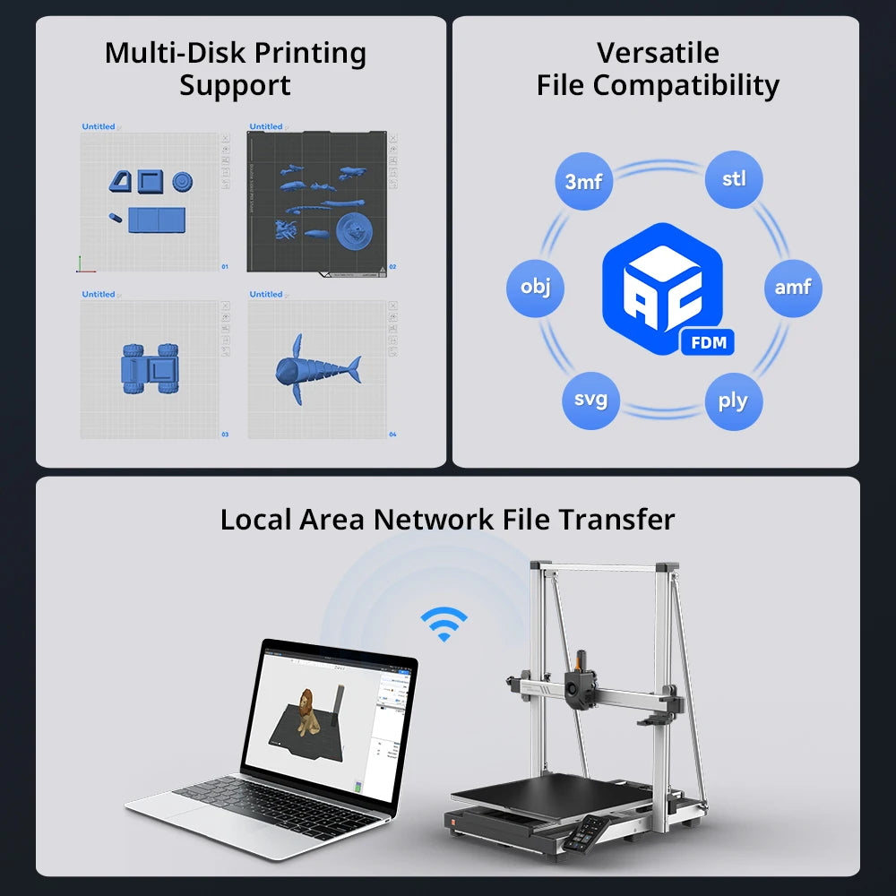 ANYCUBIC Kobra 3 Max Combo Multi-Color 3D Printer Max Speed 600mm/s Build Volume 500*420*420mm Smart APP Control 3D Printer