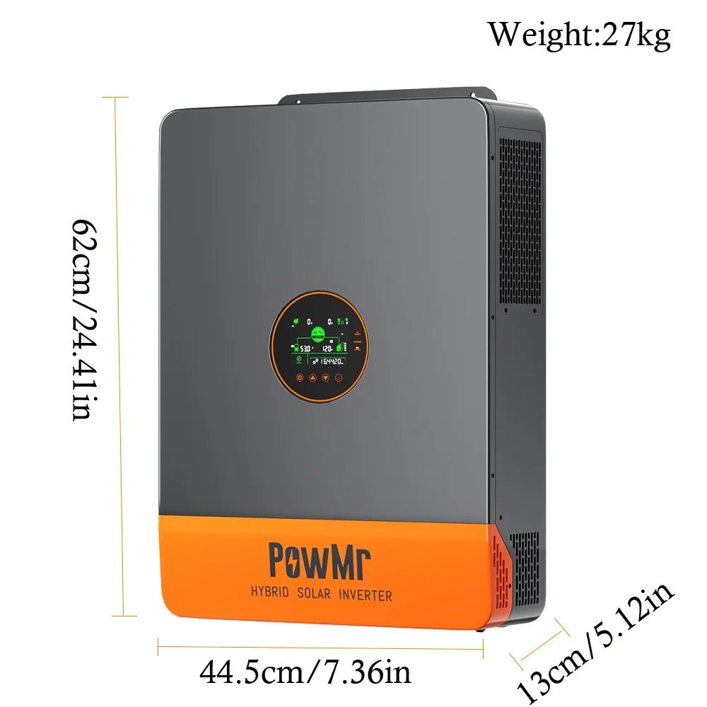 PowMr 12KW 10KW Split Phase Inverter 48V 110V or 220V Hybrid Solar Inverter Dual MPPT Output Off Grid with MPPT 200A Charger