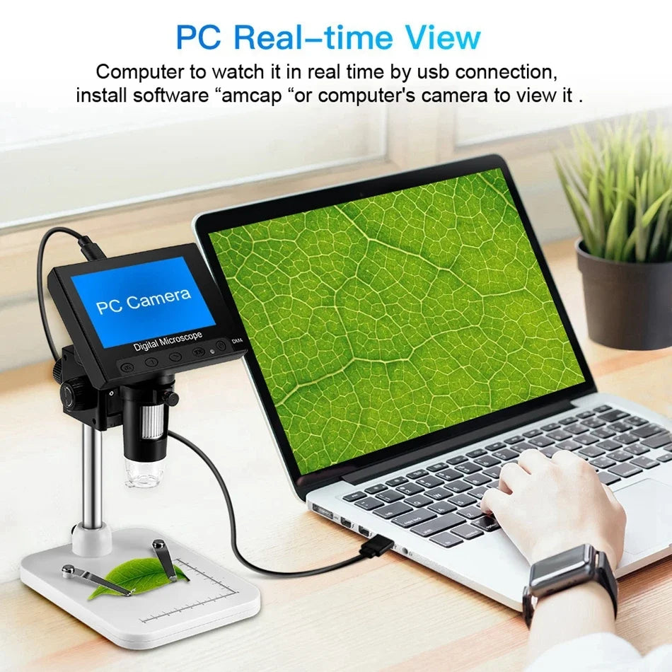 Elikliv EDM4 4.3" LCD Digital Microscope for Electronic 1000x Coin Magnifier Repair Microscope with LED Lights for PC Windows