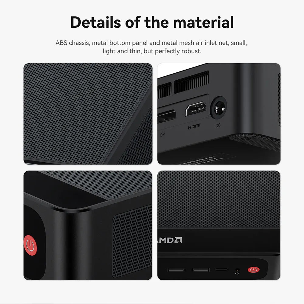 Beelink SER5 Max Mini PC AMD Ryzen7 6800U 7735HS DDR5 24GB SSD 500GB 1TB SER5 R5 5500U DDR4 16GB Support WiFi6 2.5G LAN Desktop