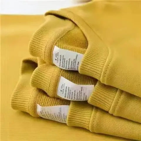 360g Heavyweight Cotton Sweater Solid Color Loose Relaxed Men's and Women's Pullover Hoodies Women