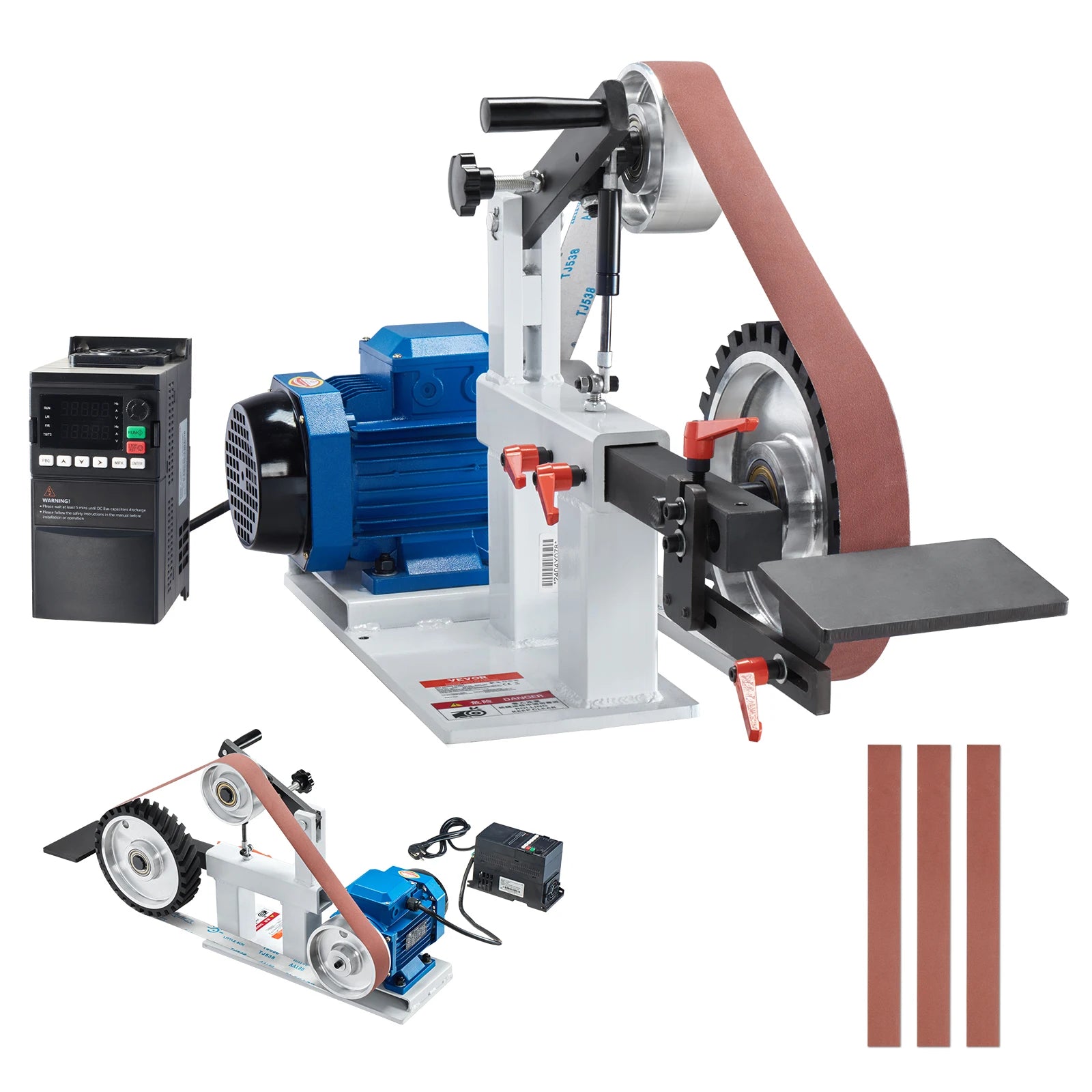 SucceBuy Belt Grinder Sander 72 x 2-Inch Variable Speed Polisher 1500W Polishing Grinding Machine for Metalworking Knife Making
