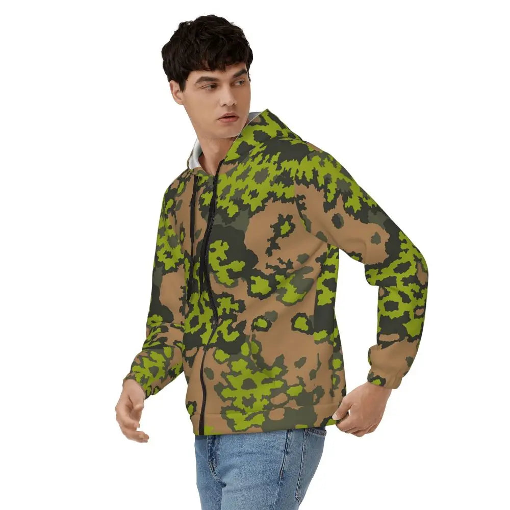Splintertarn German WW2 Camouflage Army Military Camo  Zipper Hoodies Pullover Autumn Winter Sweatshirt Long Sleeve Tops