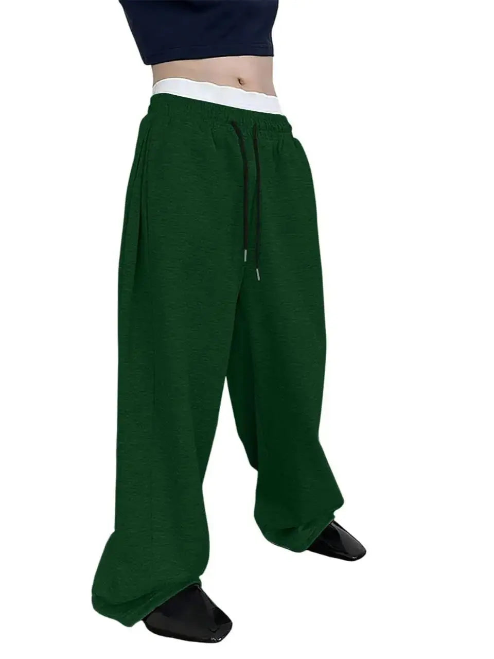 Men's wide leg sweatpants waist drawstring pants straight leg loose pants casual pants Mountaineering pants Jogger Sweatpants