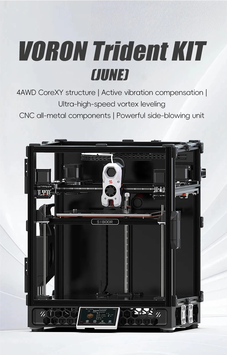 SIBOOR Voron Trident [June] 3D Pinter DIY CNC Metal Structure CoreXY 4AWD & All HIWIN Rails High Speed Voron 3D Pinter Kits