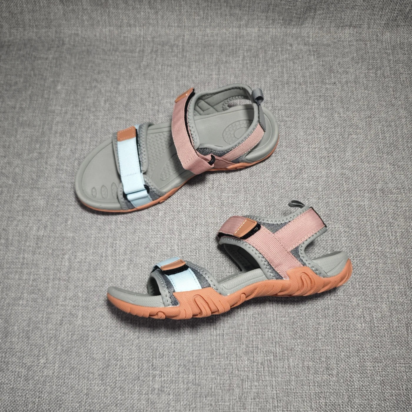 Summer Women's Sandals Shock Absorption Anti-slip Lightweight Comfortable Beach Travel Sandals Flat Bottom Slip-On Casual Loa...