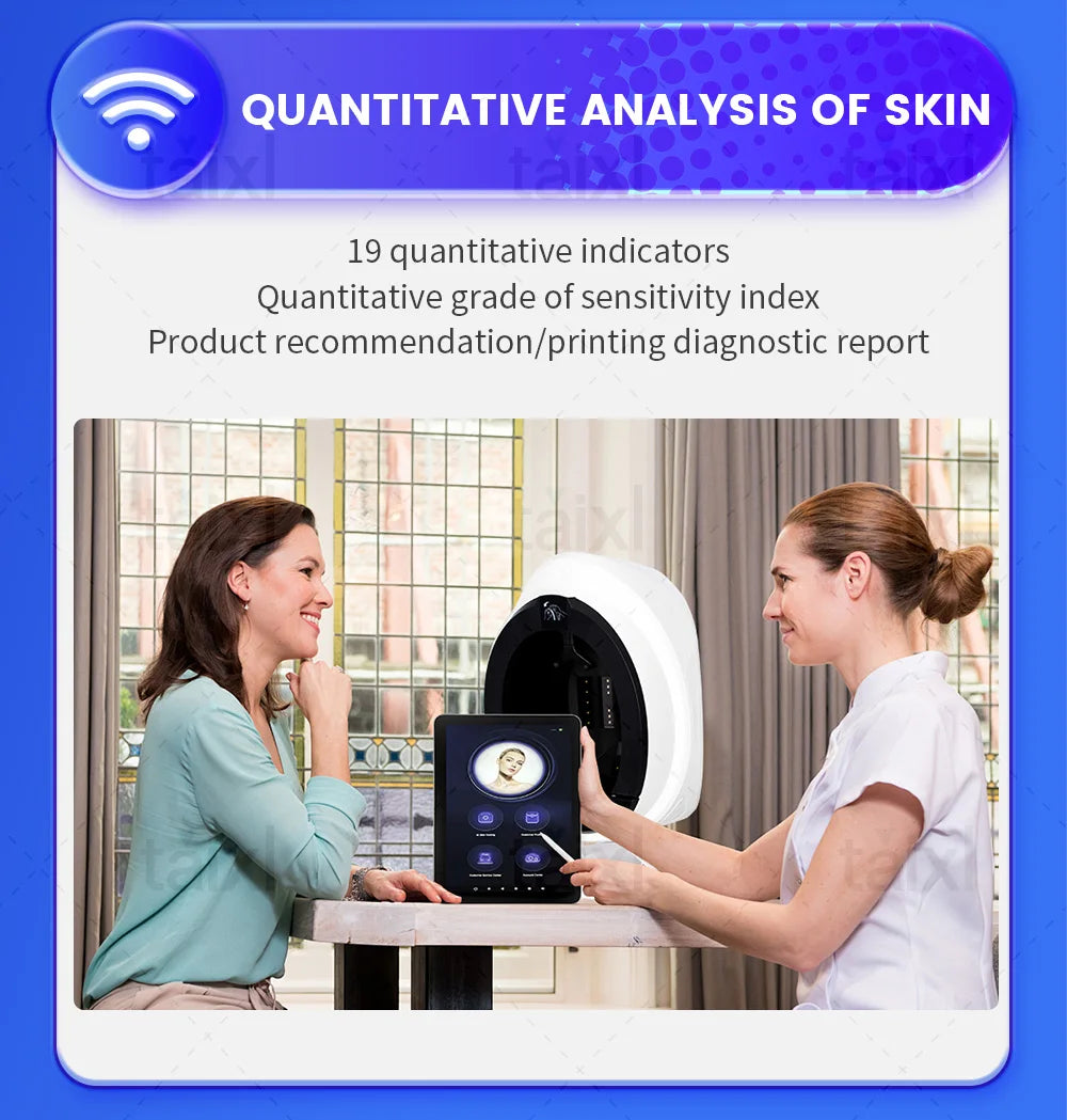 NEW 3D Skin Scanner Care Facial Analyzer Monitor Machine Mirror Portable Testing English Detector Face Camera Test Analysis