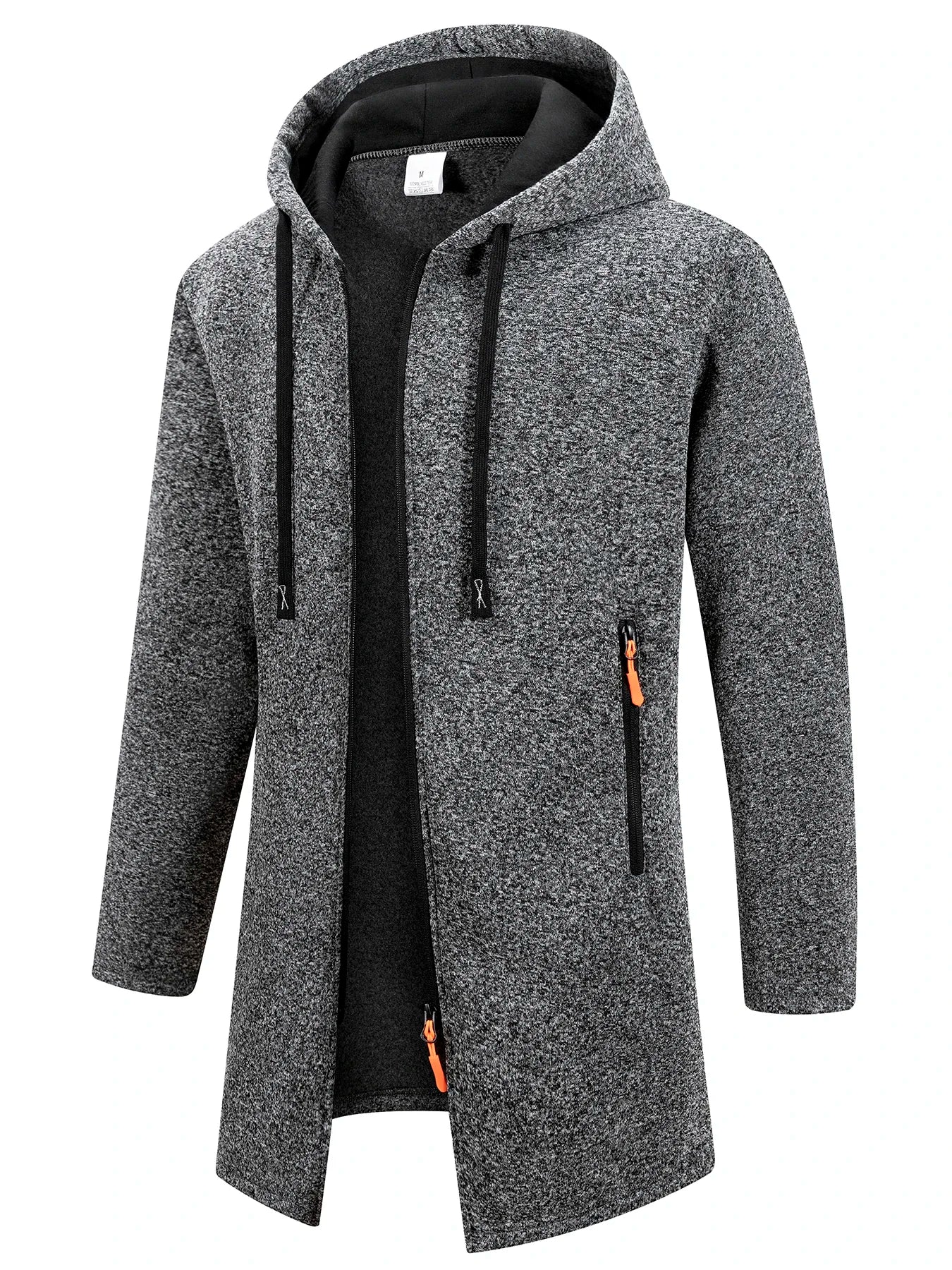 Men's Fleece Hoodies Long Sleeve Sweatwear for Men Zipper Hooded Sweatshirts Loose Autumn Winter Zipper Jacket Coat Warm Sweater