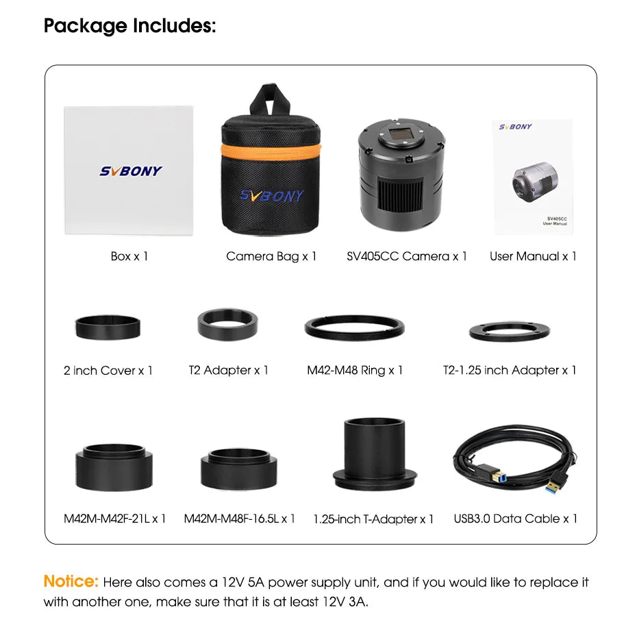 SVBONY SV405CC DSO Cooled 11.7Mp CMOS Color Astronomy Camera  w/ USB 3.0 for Experienced Astrophotography in Deep Space