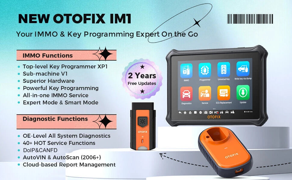 OTOFIX IM1 XP1 Por Automotive Key FOB Programming Tool Immobilizer Programmer Diagnostic Tool Full System Scanner 2 Year Update