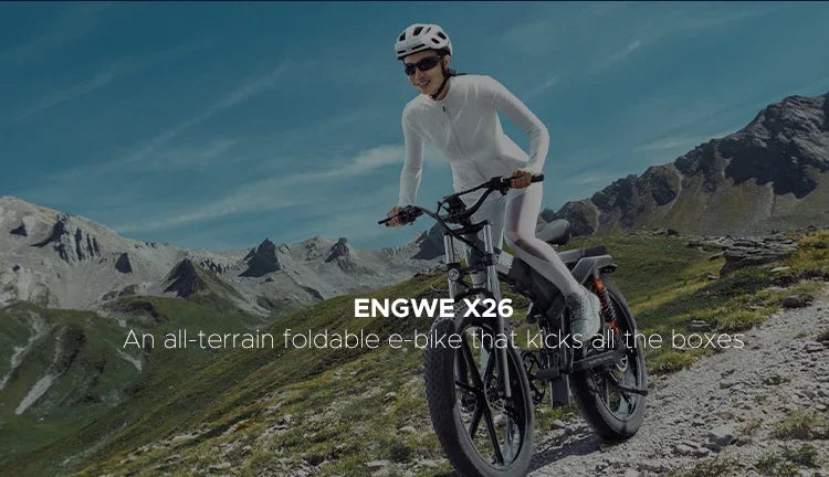 Electric Bicycle 1200W motor 48V 29AH Folding Mountain E-bike Engwe X26 X24 X20 26Inch Fat Tire Urban Commuting Electric Bike