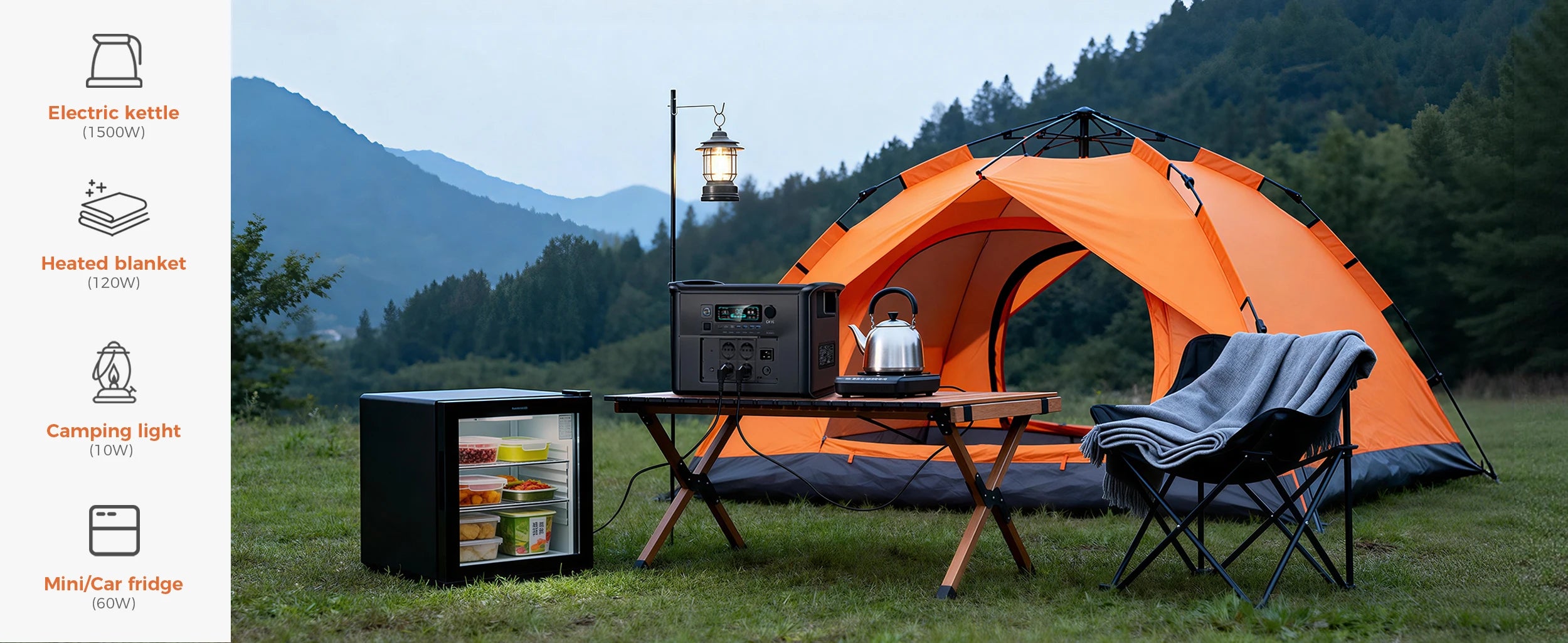 2400W Portable Power Station 2048Wh Lifepo4 Battery Outdoor Pure Sine Wave Energy Storage Home Emergency Power Supply Station ﻿