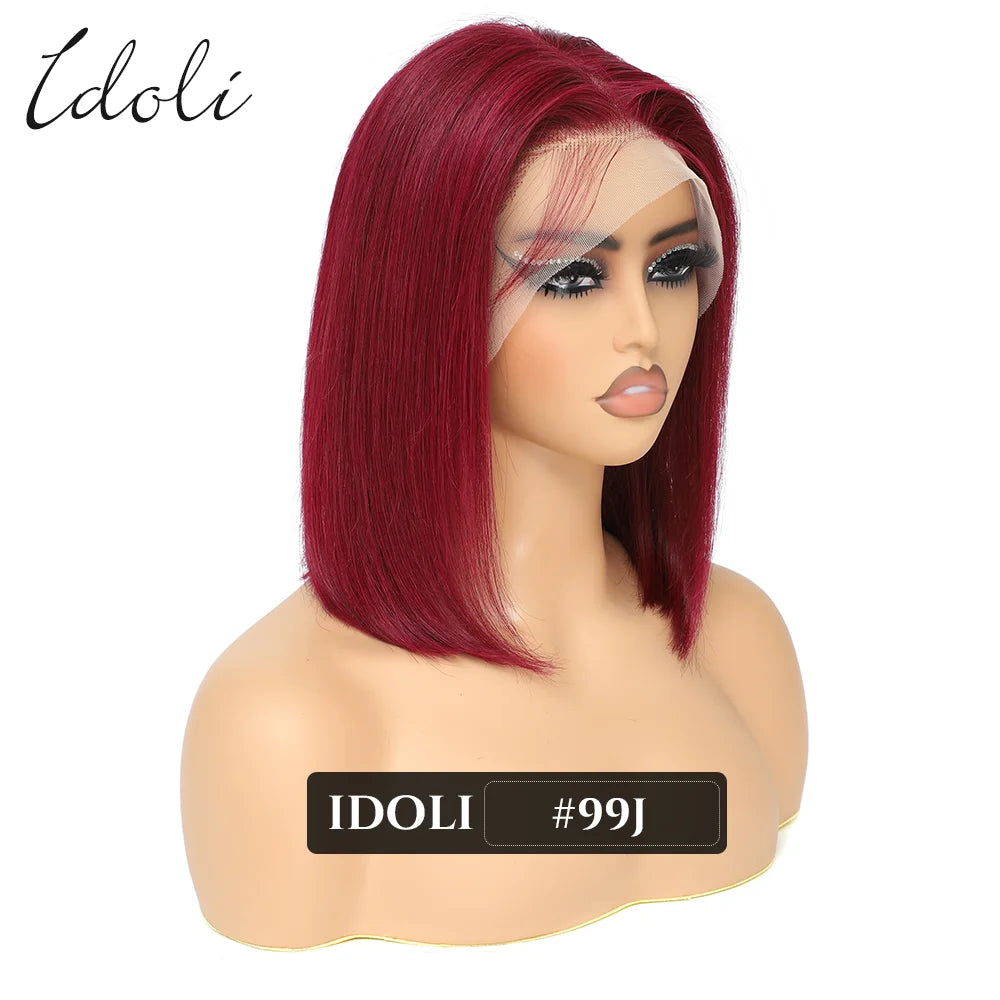 P27/613 Lace Front Wig Human Hair 13x4 Wear And Go Glueless Wigs Human Hair HD Blonde Highlight Lace Front BOB Wig Human Hair