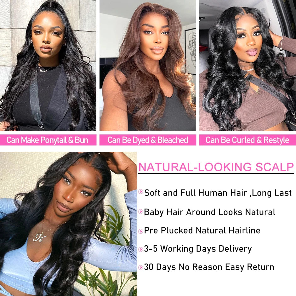 250% Density Body Wave Wig 13x4 HD Transparent Lace Frontal Human Hair Wig For Black Women YAWAWE Body Wave Lace Frontal Wigs