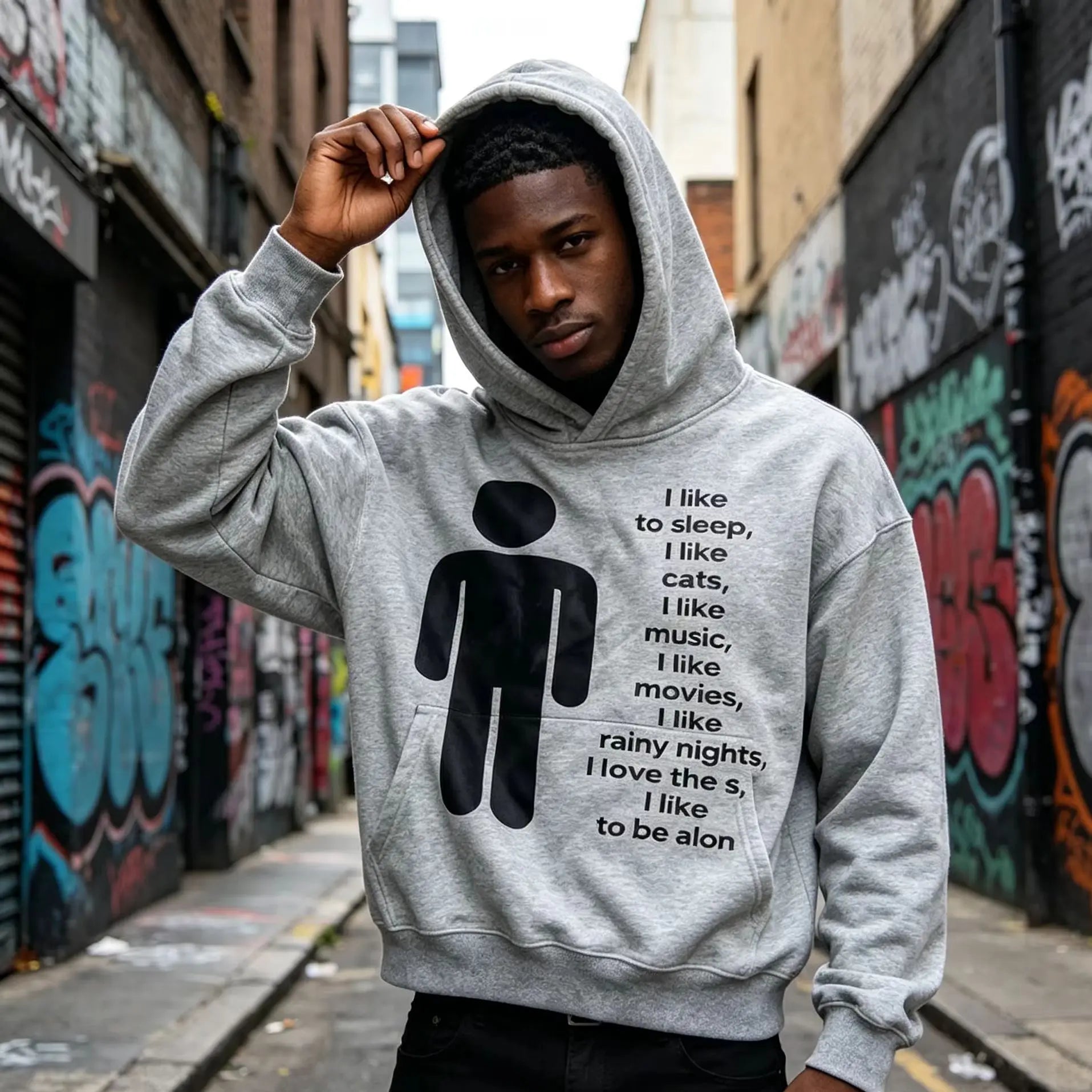 European and American style new hoodie with letter print pullover top, high street punk hip-hop trend, casual commuting Y2k