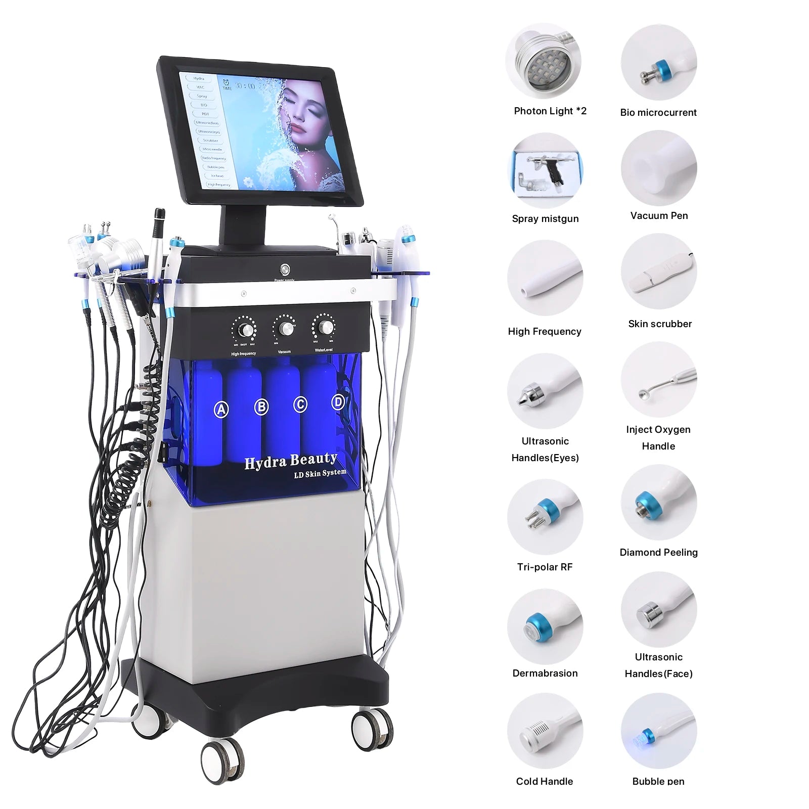 14 in 1 Water Oxygen Hydro Machine Face Lifting Deep Cleaning Dermabrasion Aqua Peeling Machine Skin beautiful equipment