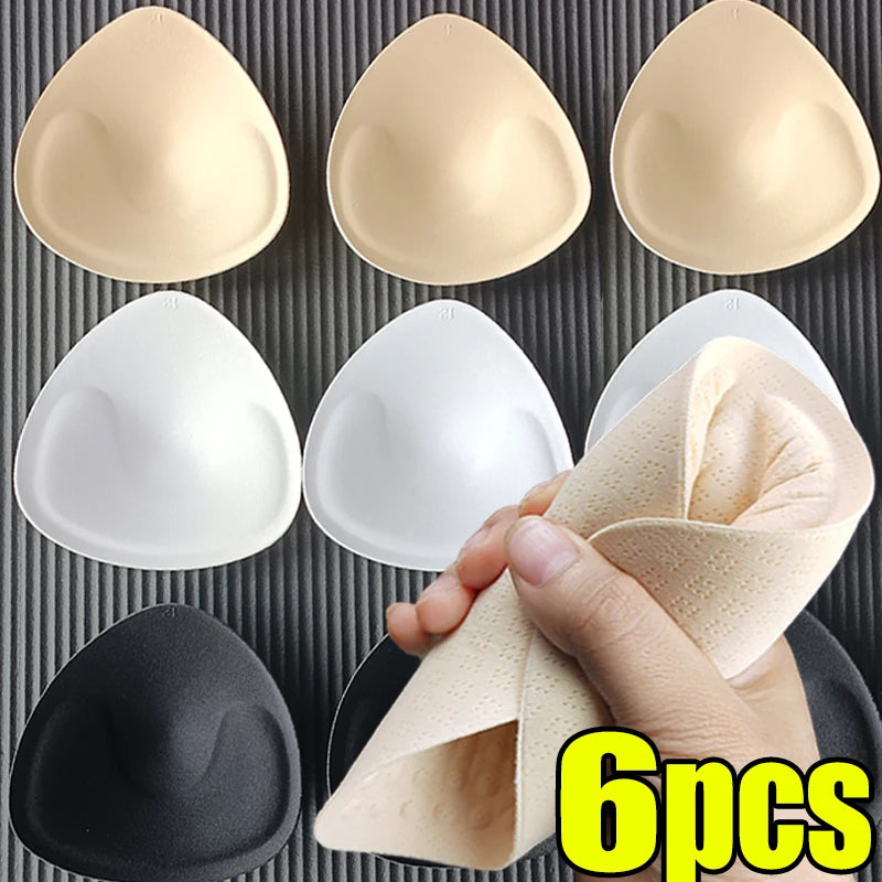 Triangle Sponge Push Up Bra Pads Set for Women Invisible Insert Swimsuit Bikini Breast Enhancers Chest Cup Pads Accessories