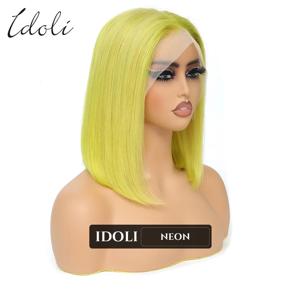 P27/613 Lace Front Wig Human Hair 13x4 Wear And Go Glueless Wigs Human Hair HD Blonde Highlight Lace Front BOB Wig Human Hair
