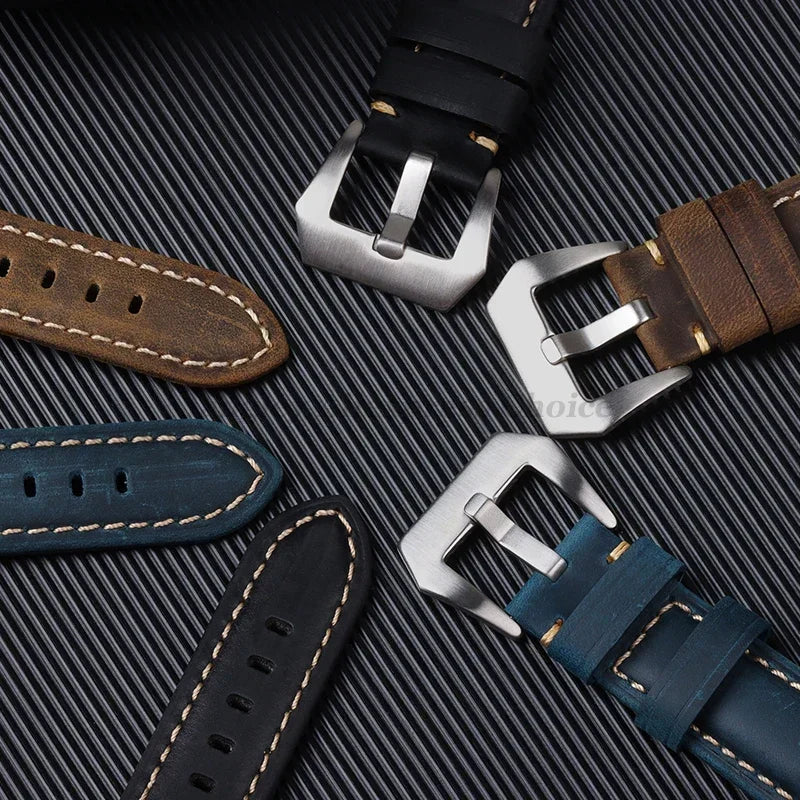 Genuine Leather Watch Strap for Panerai Band Men Women PAM111/441/312 Horse Cowhide Leather Belts 20mm 22mm 24mm 26mm for Casio
