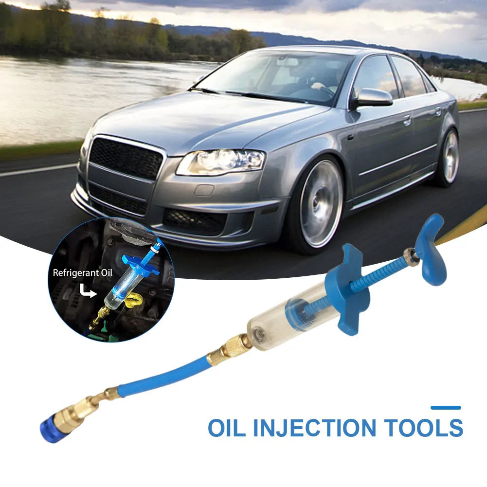 Car Oil Injection Tool 1Oz Air Conditioning Oil Injector Low Side Refrigerant Fluid Filler Tube for Vehicle Home Air Conditioner