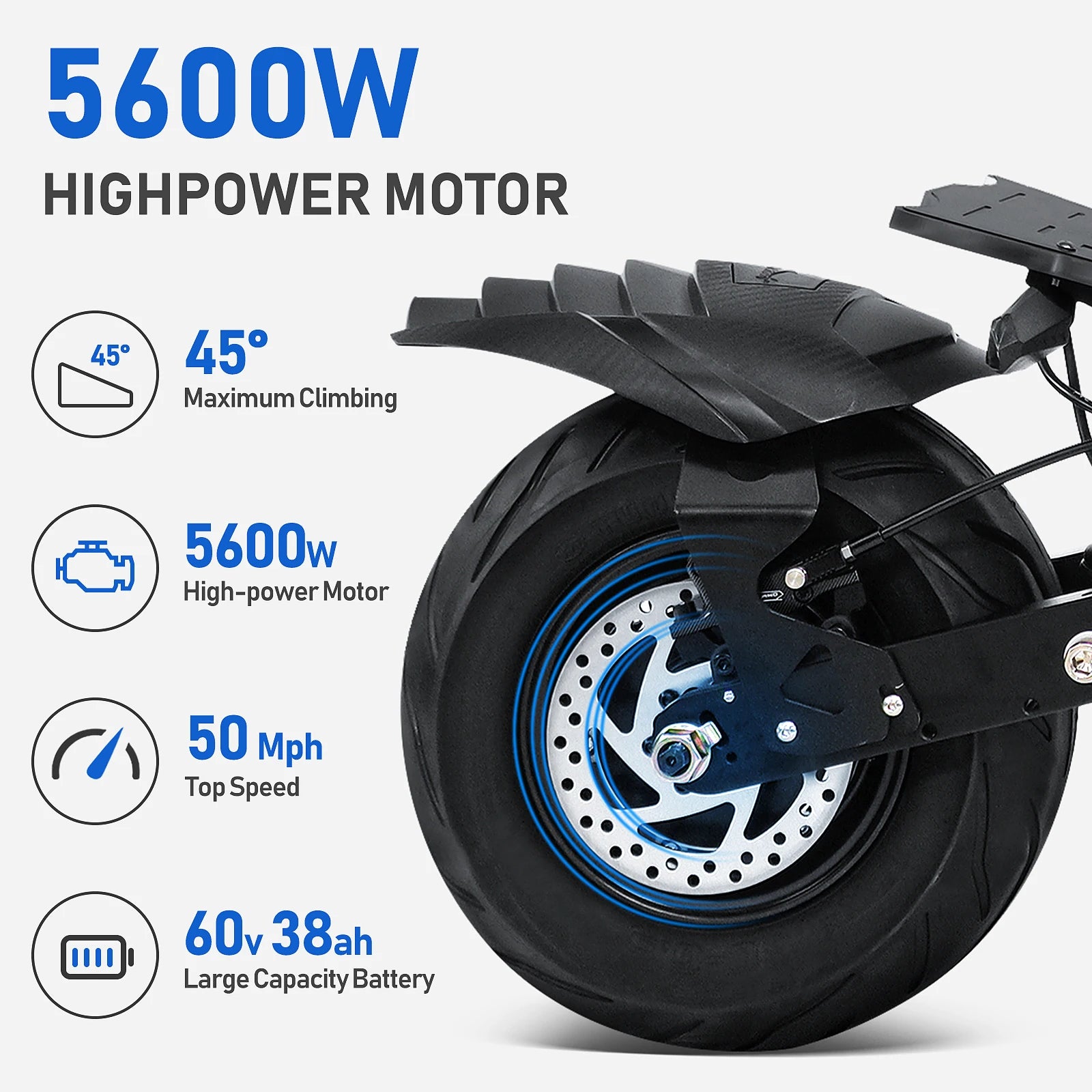 TIFGALOP K8 Adult Foldable Electric Scooter 12 Fat Tireh tire,E-mountain scooter 3000W*2 Motor 60V38AH Battery City Escooter