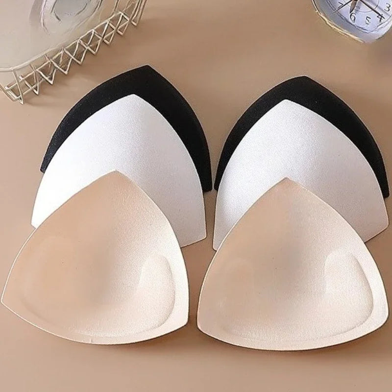 Triangle Sponge Push Up Bra Pads Set for Women Invisible Insert Swimsuit Bikini Breast Enhancers Chest Cup Pads Accessories