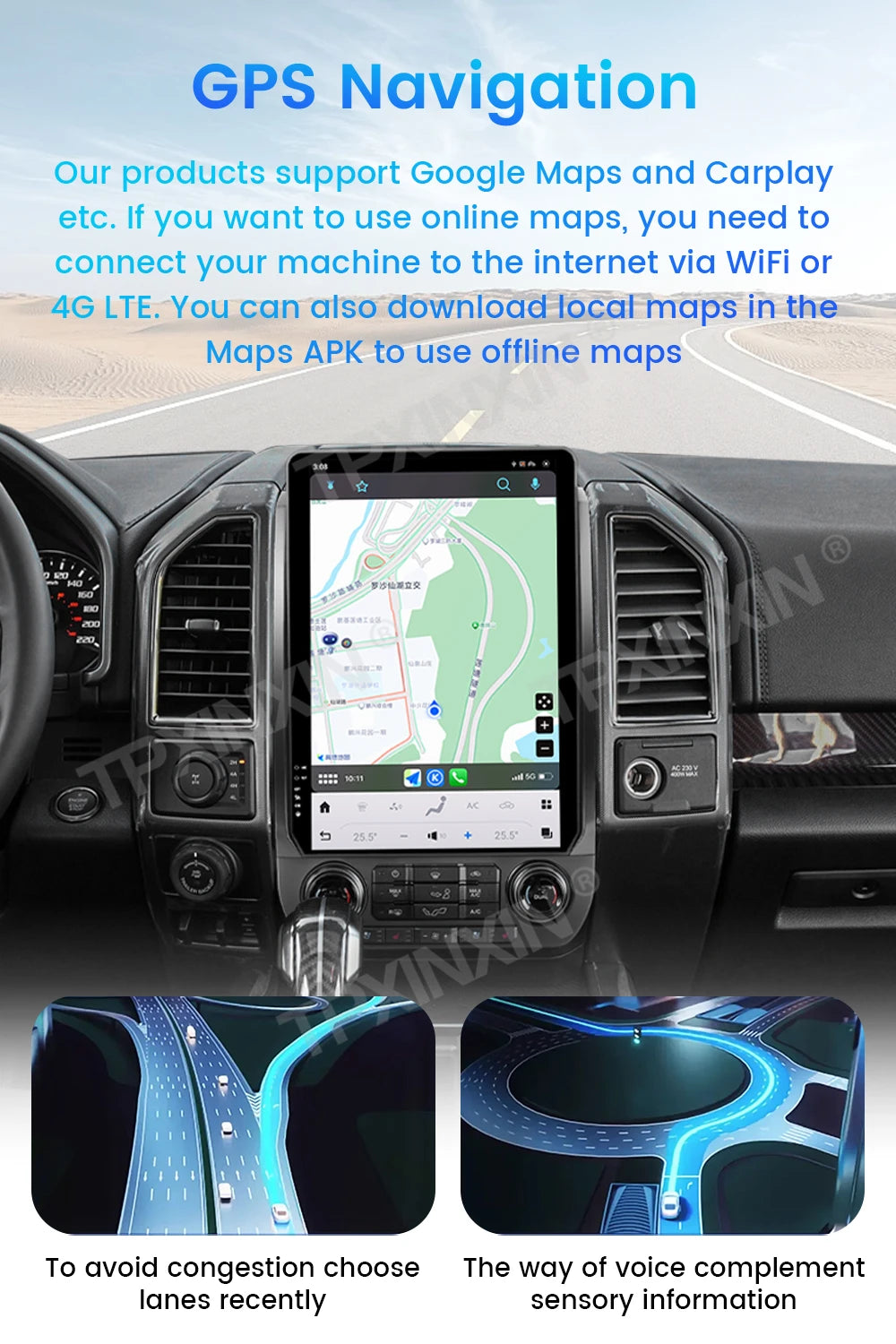 14.4 Inch Screen Android Radio For Ford F150,F250, 2015 2016 2017 2018 2019 2020 2021, Car GPS Navi Multimedia Player Head Unit