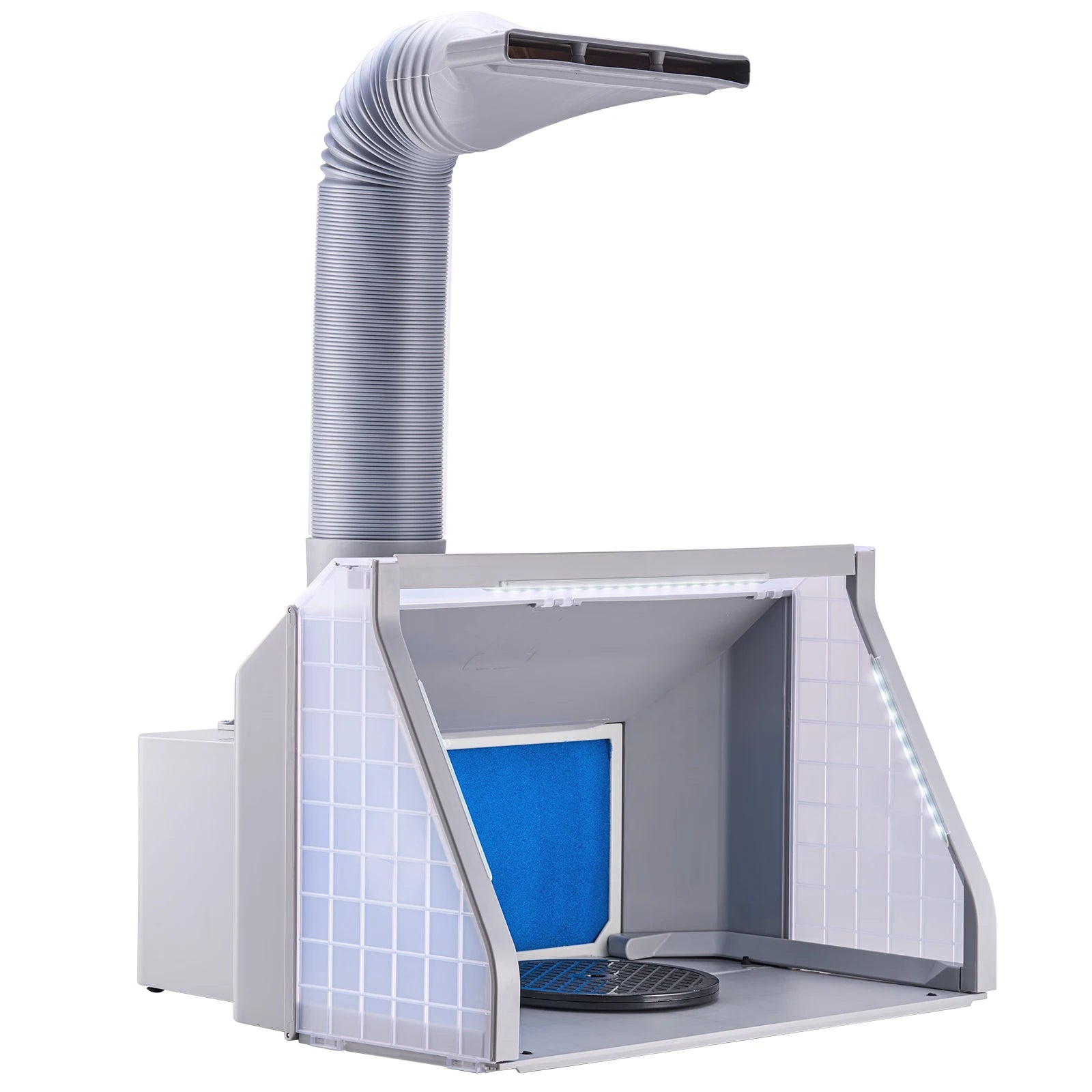 SucceBuy Airbrush Spray Booth Dual-Fans Portable Hobby Airbrush Paint Spray Booth Kit with LED Lights and Exhaust Extension Hose