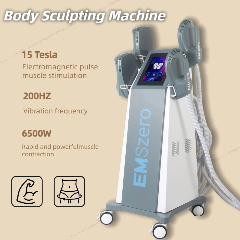 EMSzero Neo 15Tesla 6500W EMS Body RF Sculpt Machine Body Slimming Fat Burn Muscle Training Home Salon Use