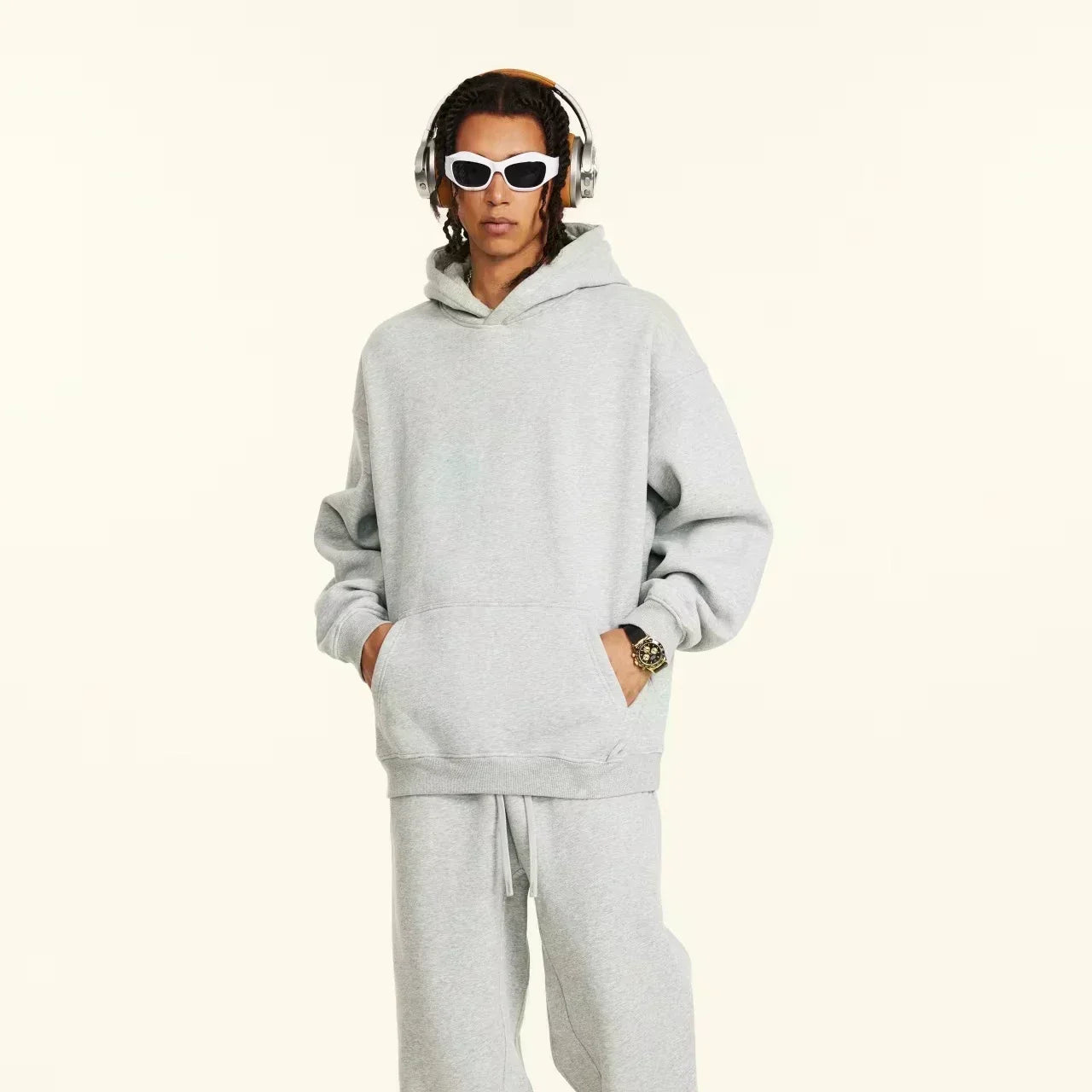 【S-3XL Hoodies】Men Oversized Pullover Hoodie Fashion Loose American Street Fashion Brand Panda Print Long Sleeve Couple Clothes