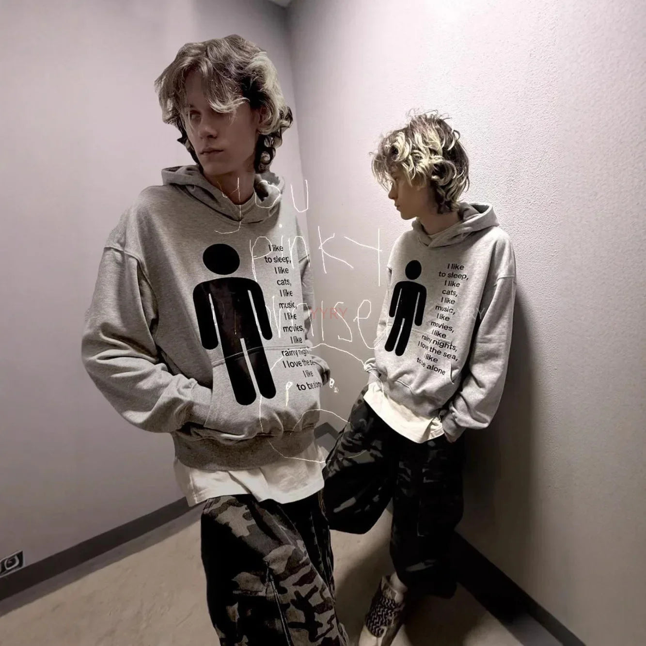 European and American style new hoodie with letter print pullover top, high street punk hip-hop trend, casual commuting Y2k