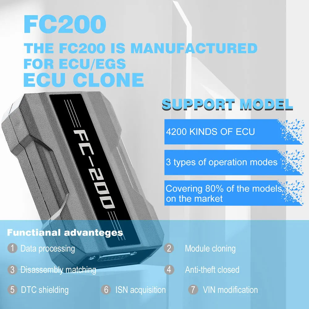 V1.1.1.0 CG CGDI FC200 ECU Programmer Full Version Support 4200 ECUs and 3 Operating Modes and MPC5XX Adapter FC200-MPC5XX