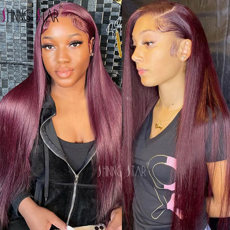 13X4 Wear And Go Glueless Lace Frontal Wig Body Wave Colored Burgundy 13X6 Lace Closure Human Hair Wigs Glueless Ready To Wear