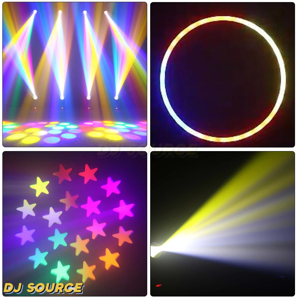 4Pcs LED 200W Moving Head Light Beam+Spot+18 Prism+Rainbow Effect Stage Lighting Dmx DJ Disco Party Wedding Stage Effects Lamp