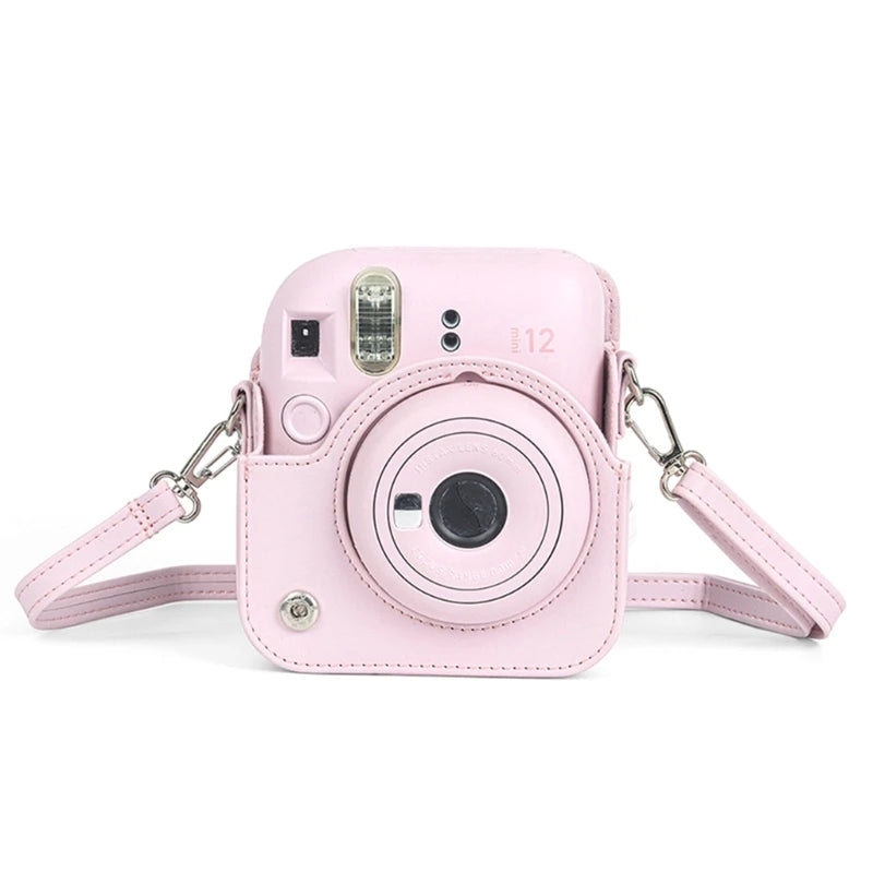 For instax Mini 12 Camera Travelling Bag PU Leather Soft Shoulder Bag For Fujifilm Film Portable Camera Bag With Shoulder Strap