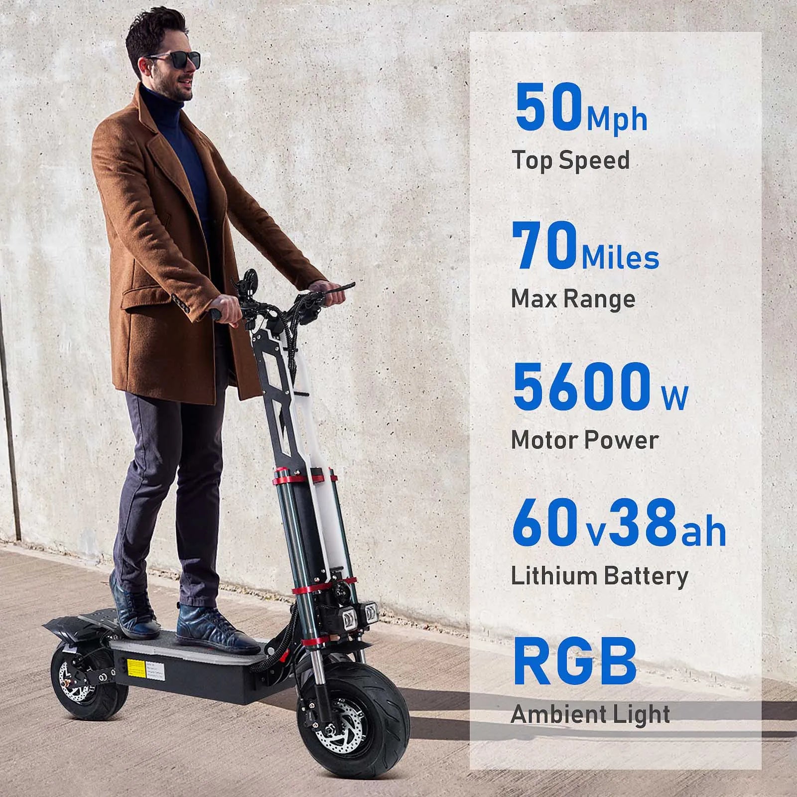 TIFGALOP K8 Adult Foldable Electric Scooter 12 Fat Tireh tire,E-mountain scooter 3000W*2 Motor 60V38AH Battery City Escooter