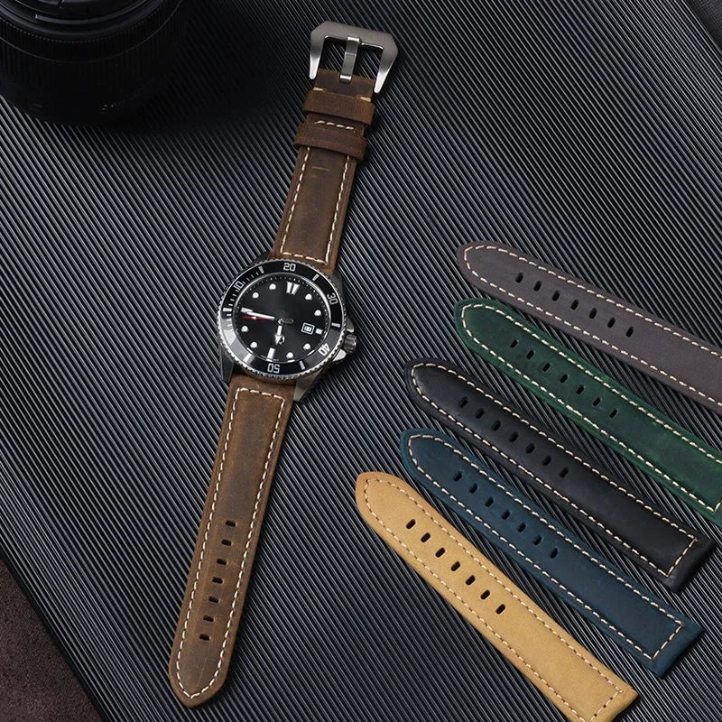 Genuine Leather Watch Strap for Panerai Band Men Women PAM111/441/312 Horse Cowhide Leather Belts 20mm 22mm 24mm 26mm for Casio