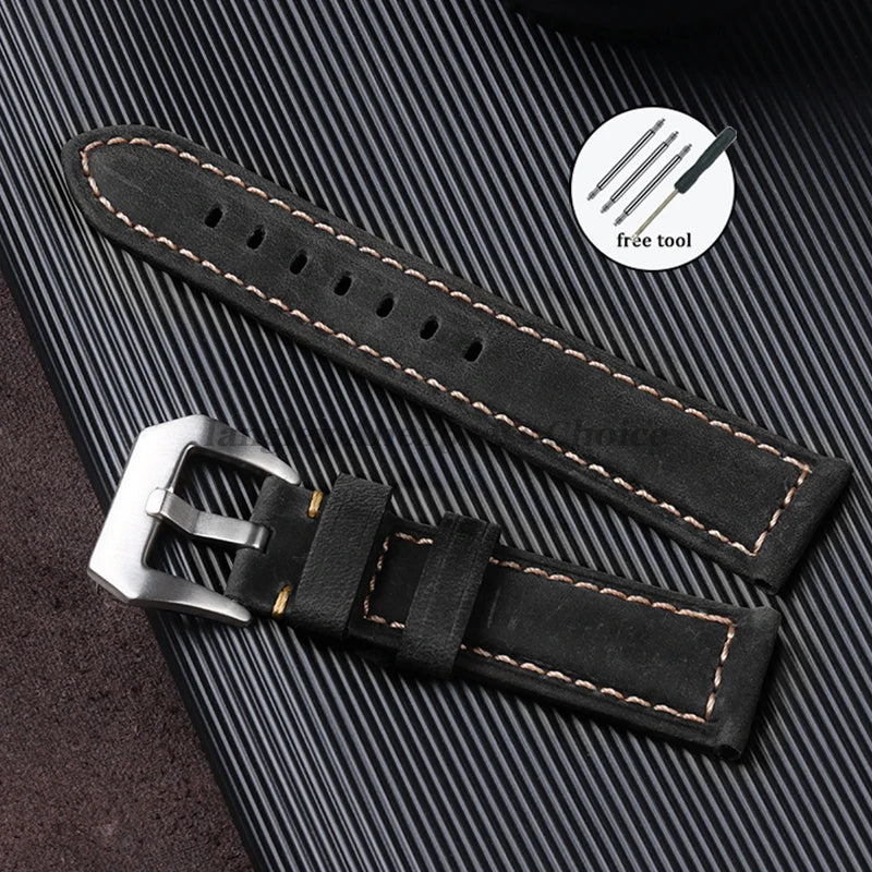 Genuine Leather Watch Strap for Panerai Band Men Women PAM111/441/312 Horse Cowhide Leather Belts 20mm 22mm 24mm 26mm for Casio