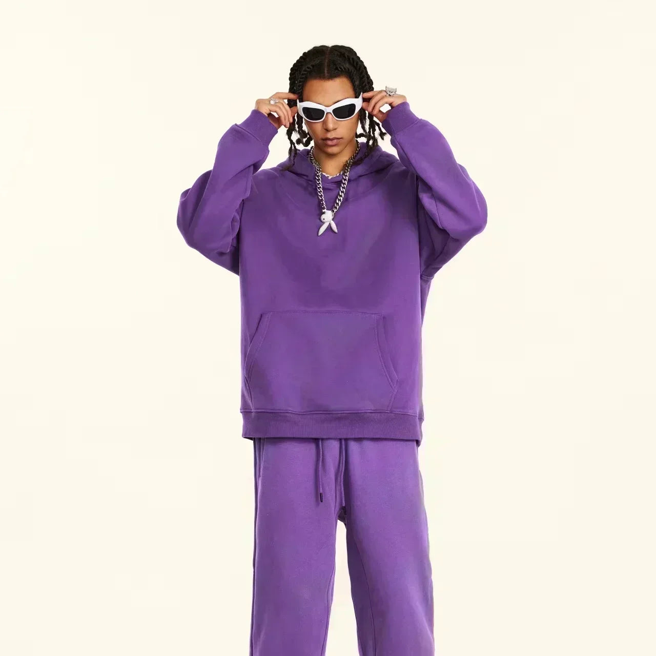 【S-3XL Hoodies】Men Oversized Pullover Hoodie Fashion Loose American Street Fashion Brand Panda Print Long Sleeve Couple Clothes