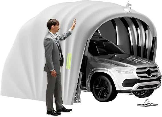 Heavy Duty Retractable Car Awning, Stainless Steel Grey Carport with Lock, Foldable Semi-Automatic Durable Shelter, Portable She