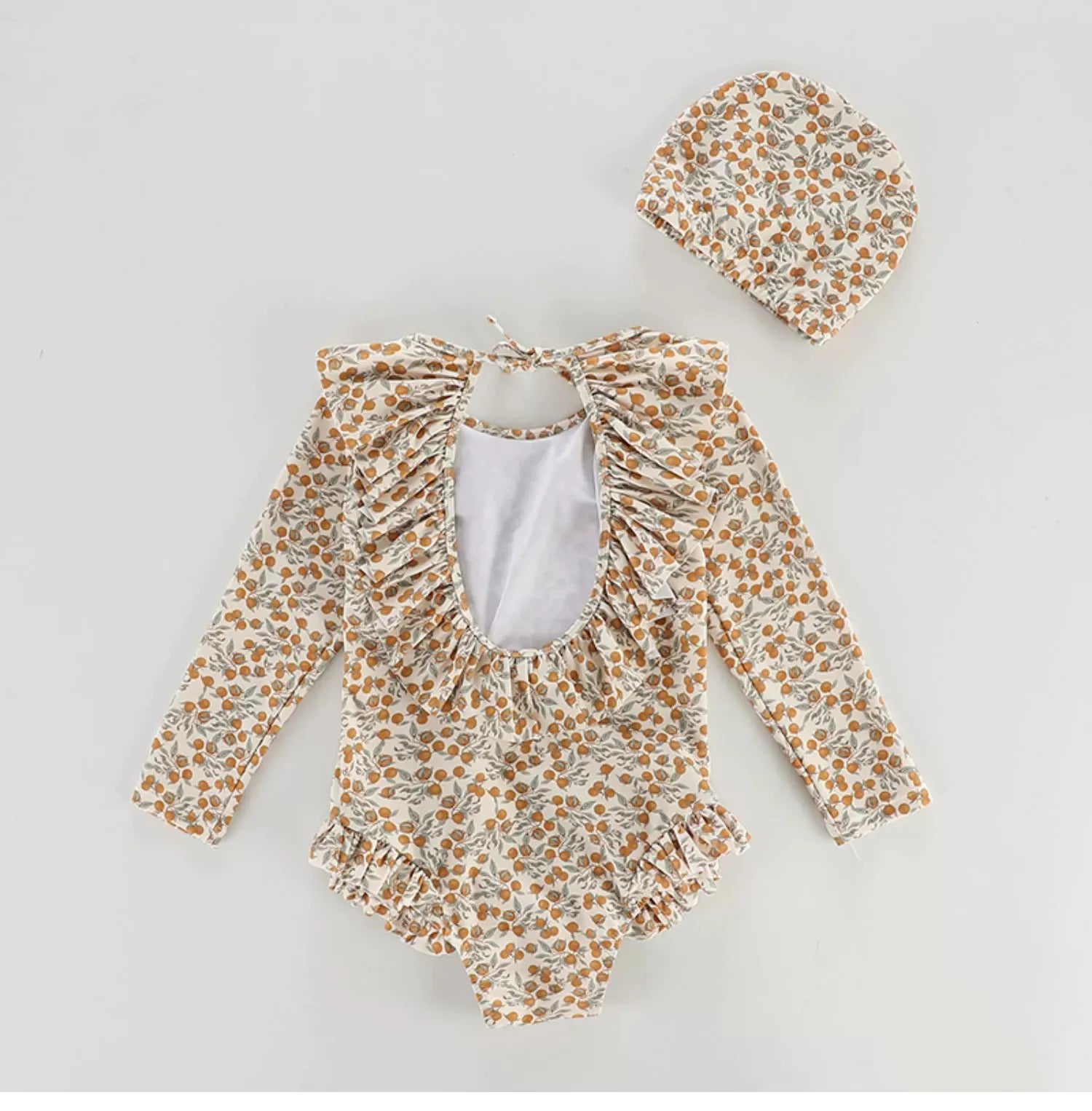 deer jonmi 2026 New Summer Baby Girls Floral Printed Swimwear Shoulder Off Kids Jumpsuits Vacation Clothes Beach Bikini Swimsuit
