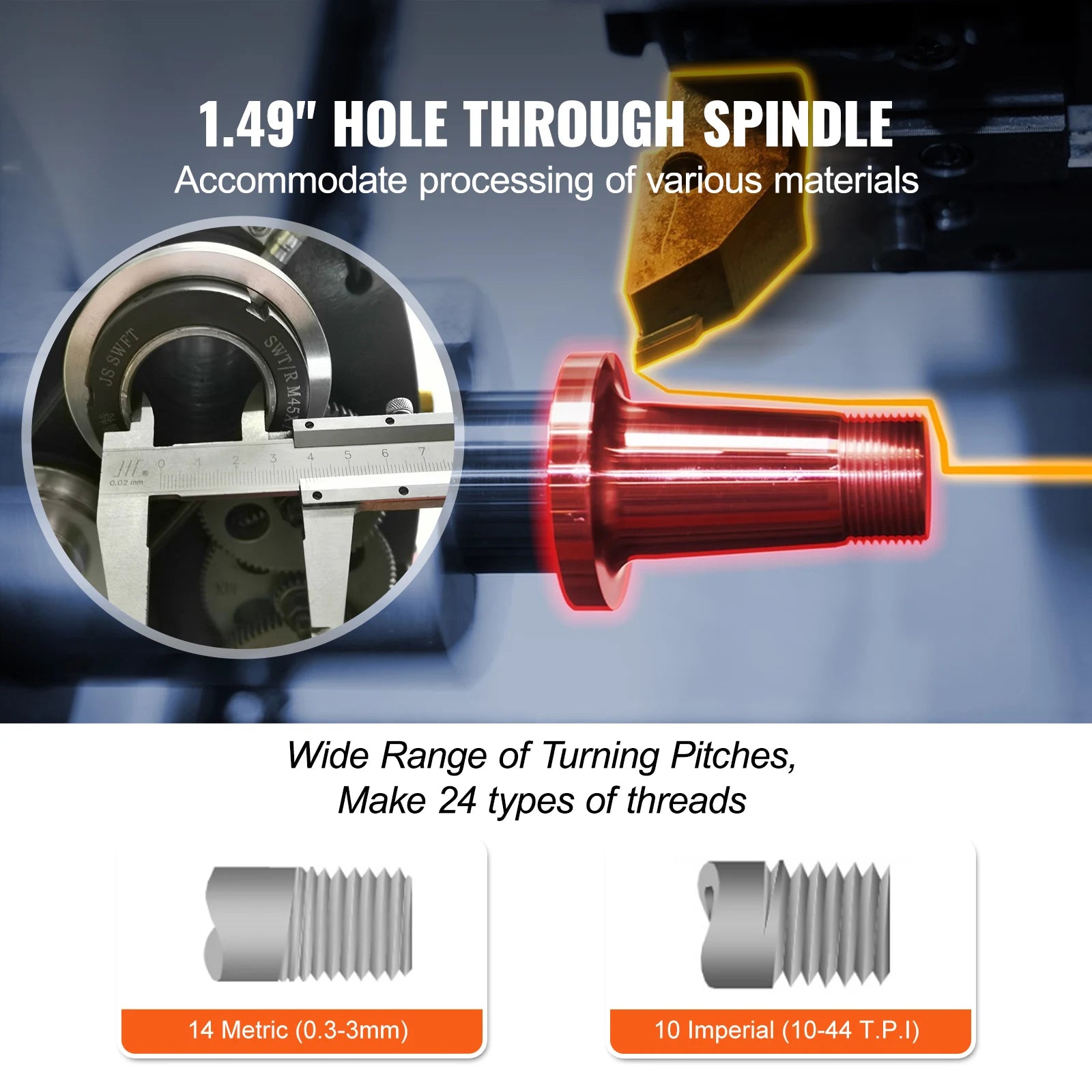 SucceBuy 750W Metal Lathe Machine Brushless 8.3"x29.5" / 210mm*736mm 50-2500RPM Continuously Variable, DIY Metal Working Turning