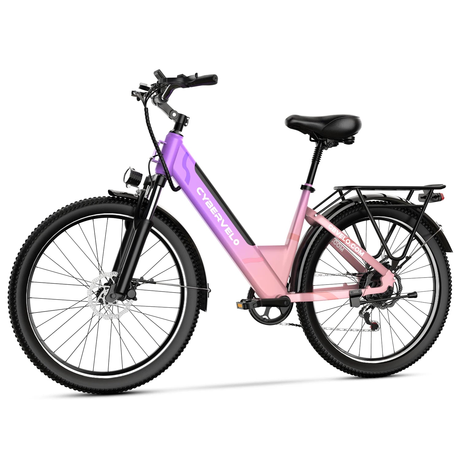 1000W Electric Bike for Adults Cybervelo EK7 26inch Shimano 7 Speed 80+Miles Removable Battery All Terrain E-bike