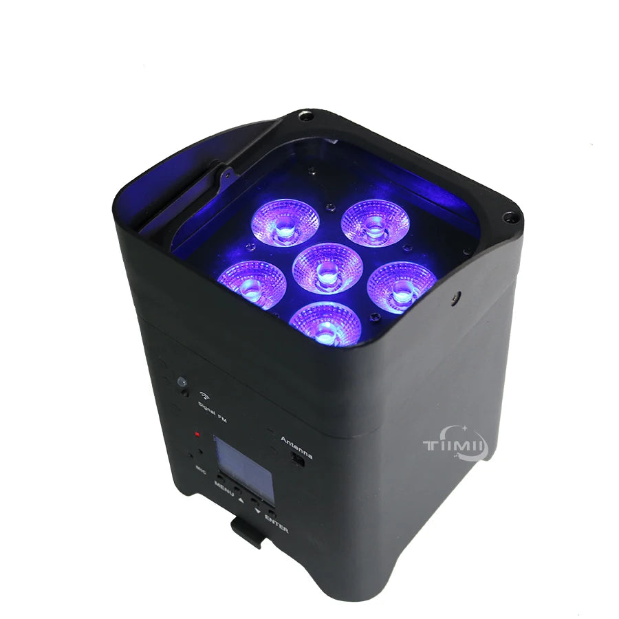 8Pcs 6x18w LED RGBWA+UV 6in1 Wireless Battery Led Stage Up Par Light With Bar Flightcase Disco Party Home DJ Professiona