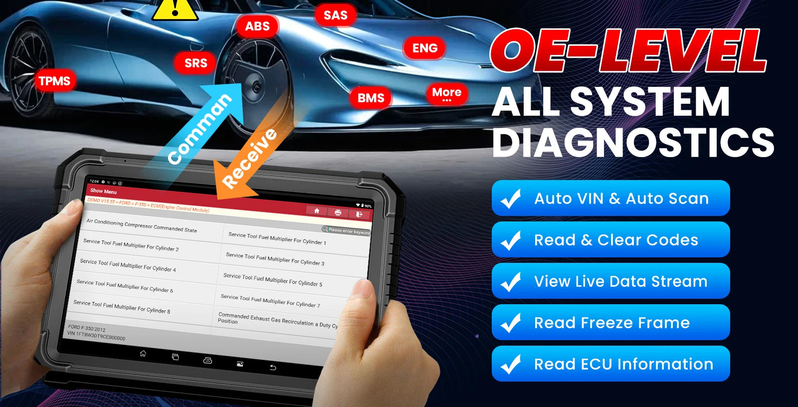 LAUNCH X431 PRO3S+ ELITE Bidirectional Scan Tool J2534 Program All System Diagnostic Scanner Topology All Service Online Coding