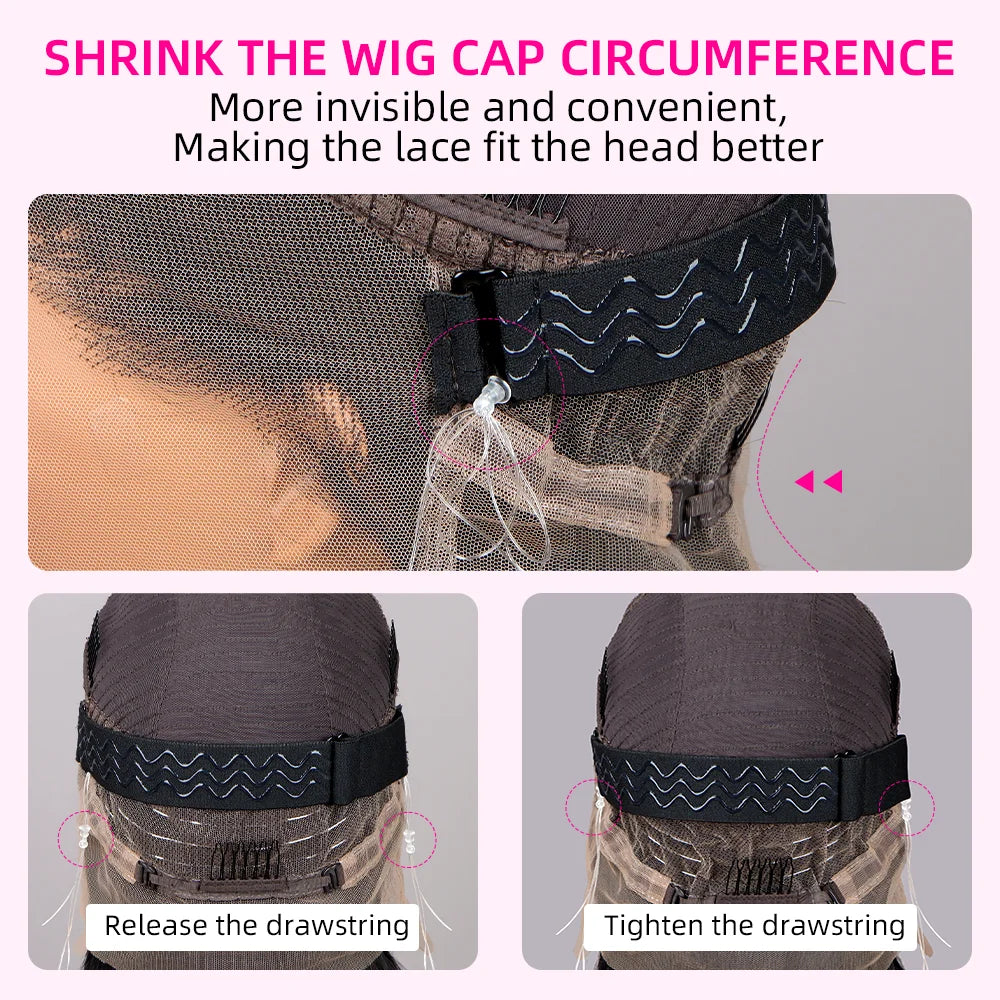 Hidden Strap Deep Wave 360 HD Full Lace Frontal Wigs Human Hair Pre Plucked 12A Glueless Brazilian Virgin Wig With Drawstring